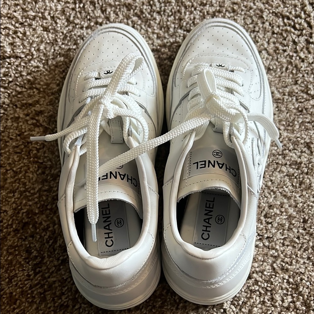Chanel White Sneakers 23A